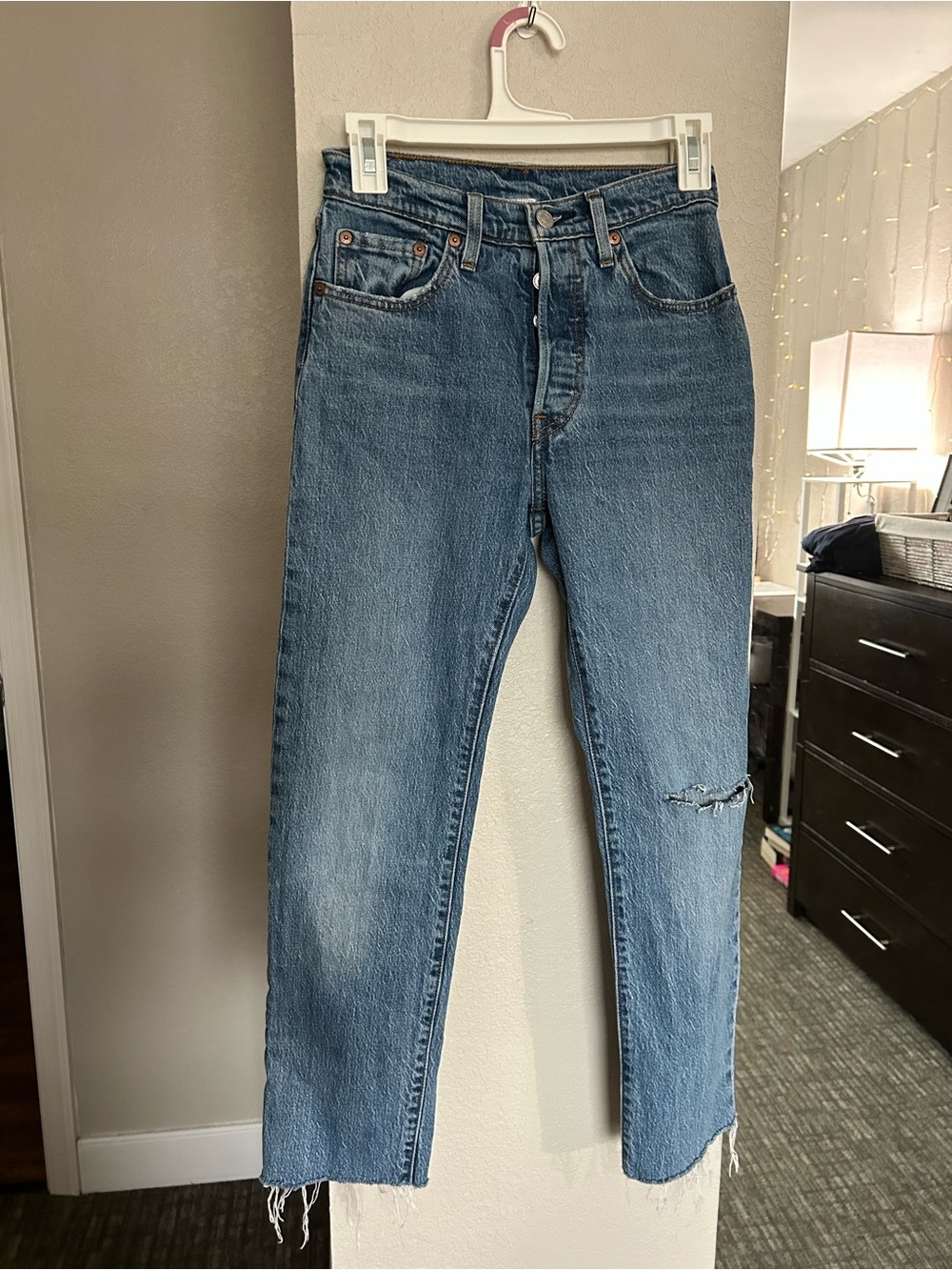 Levi’s high rise 501 Classic Blue Straight-Leg Jeans size 24x30